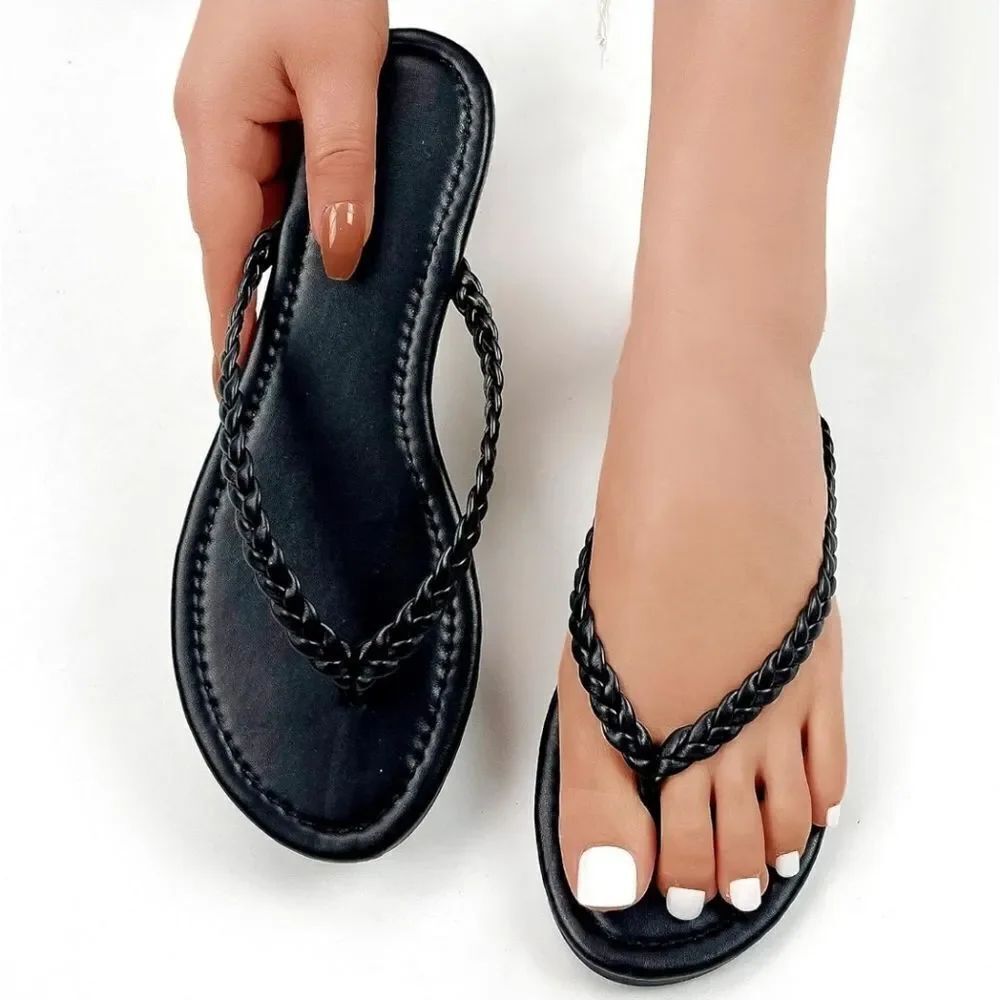 BRAND NEW AIR BALANCE BRAIDED STRAP DETAILS SLIP-ON FLAT SANDAL